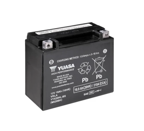 Motocyklowy akumulator AGM 18,9Ah/18Ah 310A [SAE] YUASA YTX 12V YTX20HL-BS