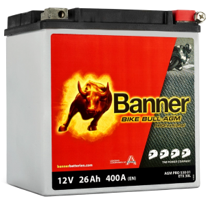 26Ah 400A 12V Akumulator BANNER Bike Bull AGM PROfessional AGM PRO 530 01