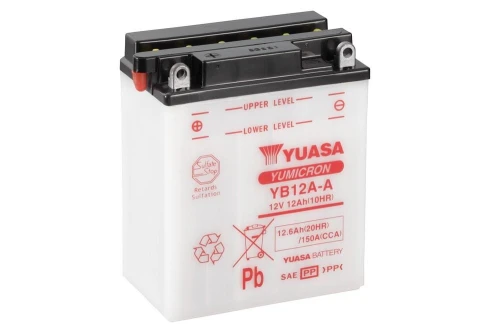 Motocyklowy akumulator 12,6Ah/12Ah 150A [EN] YUASA YuMicron 12V YB12A-A