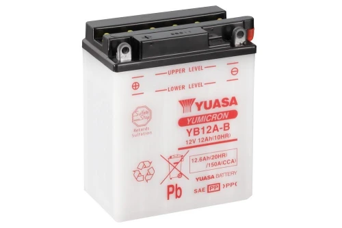 Motocyklowy akumulator 12,6Ah/12Ah 150A [EN] YUASA YuMicron 12V YB12A-B