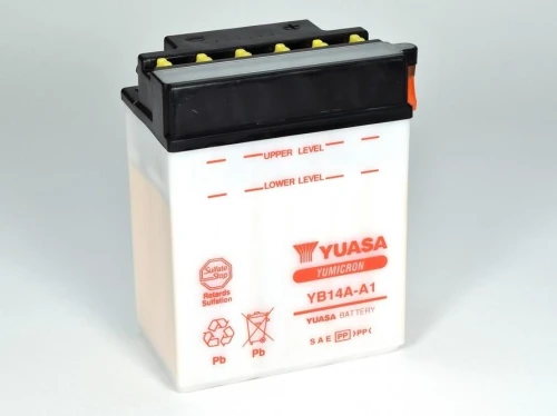 Motocyklowy akumulator 14,7Ah/14Ah 175A [EN] YUASA YuMicron 12V YB14A-A1