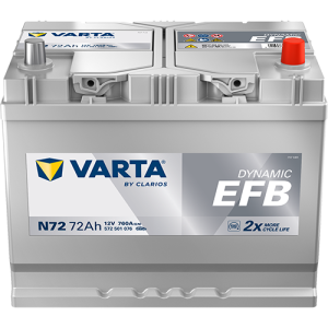  72Ah 760A 12V Akumulator EFB Varta Dynamic (572501076) N72