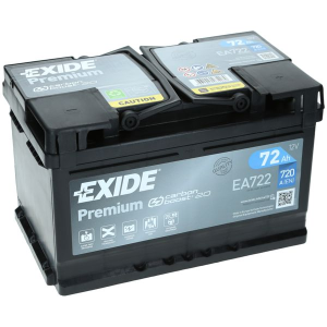  72Ah 720A 12V Akumulator EXIDE PREMIUM EA722