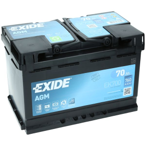  70Ah 760A 12V Akumulator EXIDE AGM EK700 