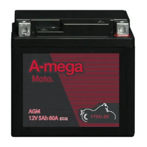   5Ah 65A 12V Akumulator motocyklowy A-Mega MOTO YTX5L-BS