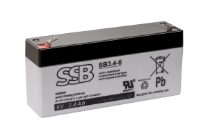 3,4Ah 6V Akumulator SSB Battery SB 3,4-6