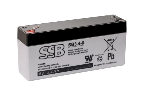 3,4Ah 6V Akumulator SSB Battery SB 3,4-6