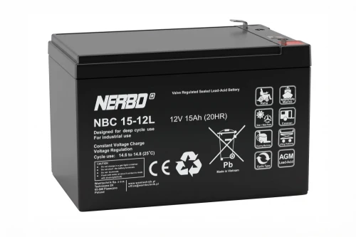 15Ah 12V Akumulator NERBO NBC 15-12L