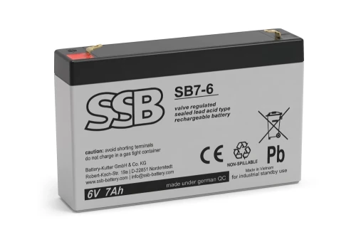 7Ah 6V Akumulator SSB Battery SB 7-6