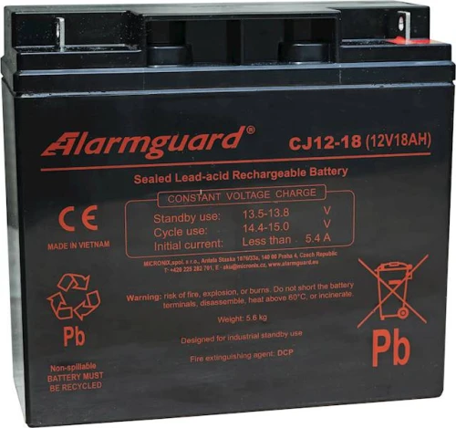 18Ah 12V Akumulator Alarmguard CJ12-18