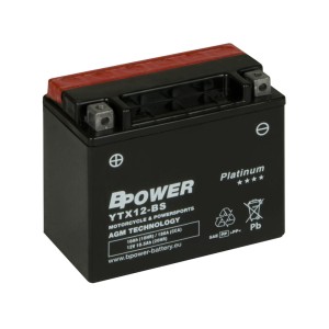 Motocyklowy akumulator AGM 10,5Ah/10Ah 180A [EN] BPOWER PLATINUM 12V YTX12-BS