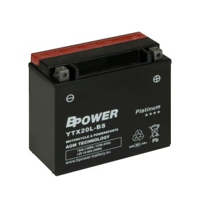 Motocyklowy akumulator AGM 18,9Ah/18Ah 270A [EN] BPOWER PLATINUM 12V YTX20L-BS