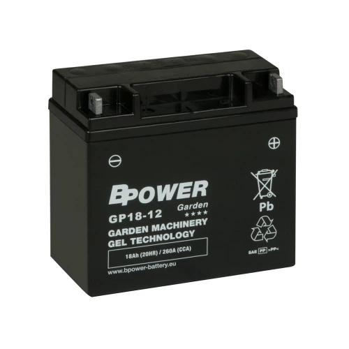 Ogrodowy akumulator AGM 18Ah 260A [EN] BPOWER GARDEN 12V GP18-12